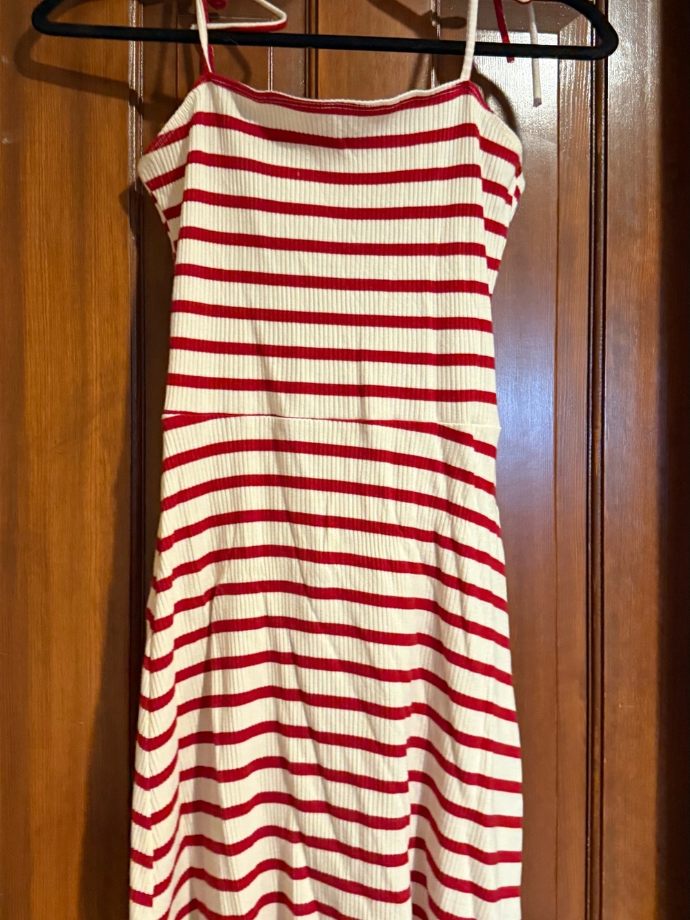 Reformation Red and White Striped Mini Dress
